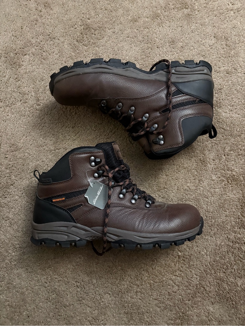 Eddie Bauer MT Baker Men’s Size 10M Waterproof Brown Leather Boots NEW NWT
